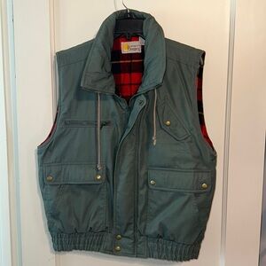 Southern Classics Men's M Utility Vest Full Zip Flannel Lined Insulated Green